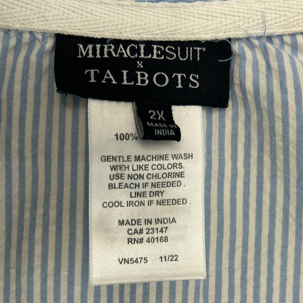 Talbots Miraclesuit Crinkle Gauze Seersucker Over… - image 6